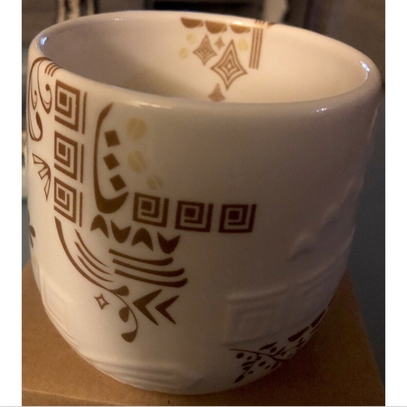 2012 Starbucks Aztec Summer White With Gold Designs Bone China Coffee Mug - Picture 4 of 5